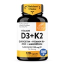 Sandhu's Vitamina D3 K2 Magneziu 5000 UI, 120mcg Capsule K2 120 Count (Pachet de 1) 