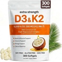 ELVERA Vitamina D3 K2 Complex de magneziu, extra Putere D3 & K2 cu triple Softgels de magneziu, D3 K2 Vitamin 10000 UI Softgels (1)