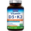Vitalitate înnăscută Vitamina D3 K2 Supliment, vitamina de înaltă potenţă D3 10000 UI & Vitamina K2 (MK-7) 200 mcg, susţine oase, dinţi, inimă şi sănătate imună, non-GMO, gluten gratuit, 60 Softgels