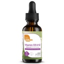 Zahler Vitamina D3 K2 picături, lichid D3 cu K2, 1000 UI de vitamina D și 1000 mcg de K2 per servire, susține densitatea osoasă și absorbția de calciu, 1Fl Oz.