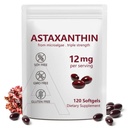 Astaxanthin 12mg, 120 Softgels, 4 Luna de aprovizionare, Premium Astaxanthin Antioxidant Suplimente cu activitate antioxidantă, Suporturi ochi, Imun, Joint, Skin Health, Intern Circulation