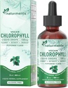 Naturi Clorofile Picături lichide: - Deodorant natural, Suport Imun, Boost de energie - Clorofila Concentrat cu ulei organic de menta - 30 Serviri, 60 Ml