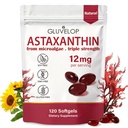 Astaxanthin 12mg, Premium Astaxanthin Antioxidant Suplimente, Suporturi Ochi, Piele, Immun, Circulatia Interna, Microalgae Proaspate, Putere Triplă, Non-GMO, Aprovizionare 4 luni, 120 Softgels
