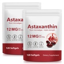 ITSDAWN Astaxanthin 12 mg 2 Pack, Antioxidant Supliment pentru ochi, Skin Support, Natural Microalgae Sursa, 240 Softgels