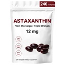 Astaxanthin 12mg,240 Softgels,Premium Astaxanthin Antioxidant Suplimente,Suports Eye,Skin,Immune,Non-GMO, Gluten Free, No Soy-8 Luna Aprovizionare