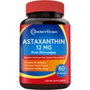 Retete de doctor Astaxanthin 12 mg, de la Microalge Premium proaspete, Putere Max, Nu Gluten, Non-GMO, Sprijină Piele, Ochi, Oase și Sistemul imunitar Sănătate, 60 Softgels