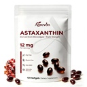 Astaxanthin Supliment 12mg Softgels, Natural Astaxantină din Microalge cu MCT Ulei pentru Absorbție, Suport puternic antioxidant pentru Skin Eye Heart Sănătate comună, Non-GMO Gluten gratuit, 120 Softgels