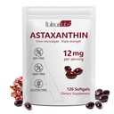 Daiasns Astaxanthin 12mg, Astaxantin Suplimente Antioxidante Suportă ochi, comun, circulaţie internă şi sănătatea pielii - non-GMO,120 Softgels - 4 luni de aprovizionare