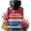 Liposomal Astaxanthin Suplimente 24 mg cu Licopen pentru ochi, Piele & Imuna Sanatate, 10-in-1 Max Putere Astaxanthin Antioxidant, Proaspete Microalgae Sursa, Non-GMO, 120 Softgels