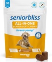 Vetnique Seniorbliss Senior Dog Multivitamine cu Glucosamină, Omega 3 Ulei de pește, și Probiotice - pentru articulații de câine, Digestive și Suport Immun pentru Sănătate Optimal (All-in-One Daily Vitamina, 30 Ct)