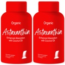 Advanced Bionetix 2 Pack Putere Triplă AstaQuilTM Astaxanthin 12 mg Formula ridicată Biodisponibilitatea, 120 Softgels Ulei organic de cocos pentru absorbție îmbunătățită. Puternic antioxidant ochi Joint Heart Health