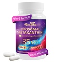 Liposomal Astaxanthin Supliment Complex 9-in-1 cu Ashwagandha, Licopen, Zeaxantină, Antioxidant Supplement Support Eye, Skin & Joint Health, 60 capsule
