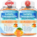 Zahăr Lutein Gummies 25mg, Lutein și Zeaxanthin Suplimente pentru sănătatea ochilor, 13-in-1 Formula de îngrijire ochi cu Omega-3 Bilberry Saffron-Vision Health, Eye Strain, Dry Eyes, Vegan Orange Flavor 120 Cts