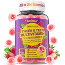 Nextdia Multivitamine Umplet Gummes pentru Teen Boys Fete 12-17, 18, 19, Copii 10+ Multivitamine cu Omega 3, Calciu + Magneziu + Zinc, Multi-Minerale pentru Adolescent 10-19S Creier, Os, Energie, Imun