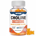 ABYSSUS Gume de ciocolată pentru copii și adulți, Sugar gratuit Choline Bitartrat Suplimente cu Algal Omega-3 DHA EPA & Active B6 B12, Brain & Liver Support, Vegan, 60 Conte