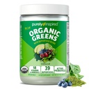 Pur Inspirat Ecologic Greens Powder Superfood Smoothie Mix, Nearomated (30 Servings) - Super Greens cu Probiotice, Spirulina & Chlorella pentru Gut & Digestive Health - Vegan