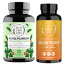 Fericit Hippie luminos sănătos pentru ea Astaxanthin Supliment și capsule organice Ashwagandha