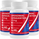 35mg Liposomal Astaxanthin Supliment - puternic suport antioxidant pentru piele, sănătatea articulară și oculară - Formula naturală anti-îmbătrânire cu Astexantină pură - Vegan, non-GMO, 180 capsule