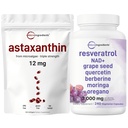 Micro Ingrediente Astaxantina 12 mg Softgels & Resveratrol NAD Suplimente 3000 mg Veggie Capsule 