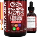 Clean Nutra Astaxanthin Licopen lichid picături de absorbție Suport Vitamine A C D E 4 fl oz 