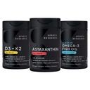 Sports Research® Antioxidant Support Pack w / Triple Putere Vegan Astaxanthin Supliment de Algae, Omega-3 Ulei de pește 1250mg, și vitamina D3 5000iu & Mk7 Vitamina K2 cu nucă de cocos MCT Ulei