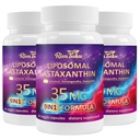 Liposomal Astaxanthin Supliment Complex 9-in-1 cu Ashwagandha, Licopen, Zeaxantină, Antioxidant Supplement Support Eye, Skin & Joint Health, 180 capsule