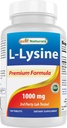 Cele mai bune naturale L-Lysine 1000mg 180 comprimate - dublu puterea Lysine pentru sănătate imunitară mai puternică și răni reci