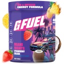G Fuel Miami Nights 2.0 Energetic Drink Powder, Pre Workout Caffeine Mix for Gaming, Sugar Free Focus Amino, Vitamina + Antioxidanti, 8.7oz (Strawberry Pina Colada, 40 Servings)