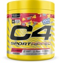 C4 Sport Ripped Pre Workout pulbere - Jolly Rancher Cherry - NSF Certified for Sport - Elite Hydration - 200mg Cafeina + Creatina + Beta-Alanina - Electroliti si energie - 20 Serviri