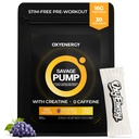 OxyEnergy Nitric oxid Booster, Max Pump Non Stim Pre Antrenament pulbere pentru bărbați, cu Beta Alanine, L Citruline, Creatina pentru Circulație, Pompe musculare, Rezistență, Struguri, On-The-Go Packet- 30 Servings