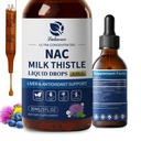 Lukaree Liposomal NAC Supliment N-Acetyl-L-Cysteine 600mg cu Milk Thistle - NAC Amino Acid Drops w/Seleniu pentru suport hepatic și renal*, Lung, Antioxidanți și suport imunitar*- Vegan, Non-GMO- 2oz
