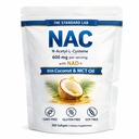 Standard Lab NAC 600mg cu NAD+ Complex zilnic, capsule suplimentare N-Acetyl Cysteine, Formula suport antioxidant, Vegan, non-GMO, Gluten gratuit, 300 Softgels