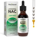 Liposomal lichid NAC picături, NAC Supliment N-Acetil Cysteine, NAC 600 mg cu Milk Thistle & Querbetin pentru adulți și copii, ficat și plămâni, suport imun și antioxidant, Skin & Cellular Health, 2 Fl Oz