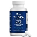VivoNu TUDCA 2000mg + NAC 1200mg Supliment capsule complexe, Puternic TUDCA Bile Sare + N Acetil Cysteine, Suplimente antioxidante pentru ficat & Lung & Gallbladder Cleanse, Digestion - 180 Capsule
