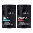 Sports Research® Antioxidant Support Pack - N-Acetyl L-Cysteine (NAC) 600mg, CoQ10 100mg Crescut w/Coconut Oil & Bioperine - Vegan · Non-GMO · Gluten Free