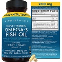 Putere triplă Omega 3 Suplimentul ulei de pește pentru bărbați și femei 