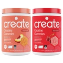 Create Creatine Monohidrat Gummies - Peach Pump Duo - Sour Peach & Sour Cherry - Creatine Gummies for Women & Men, NSF Certified, 3rd Party Tested, Anti-Melting Formula, 180 Count (2-Pack)