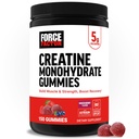 Force Factor Creatin Monohidrat Gummies, NSF Certified, 5g Doza pentru bărbaţi şi femei pentru a sprijini musculare, de rezistenţă, recuperare, Cognitive Health & Memory, mixt Berry, 150 Gummies