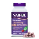 Natrol Ultra Sleep 3-in-1 100% Drog-Free Sleep Aid Blend cu Melatonina, GABA & Botanicals, Dietary Supplement, Non-Habit Forming, 30 comprimate de dizolvare rapidă