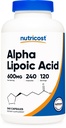 Nutricost Alfa Acid lipoic 600 mg per servire, 240 capsule - capsule gluten libere, capsule vegetariene, Soy Free & Non- GMO