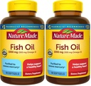 Nature Made pește ulei Omega 3 Suplimente, 1000 mg Softgels, Omega 3 ulei de pește pentru suport cardiac sănătos, 90 Softgels, 45 zile de aprovizionare (Pachet de 2)