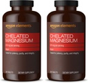Elemente - Magneziu Chelated, 240 comprimate, 270 mg per Serving, sub formă de glucinat de magneziu Chelat, Vegan (ambalaj de 2)