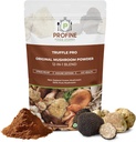 PROFINE Truffle PRO Mushroom Powder 12 in - 1 Super Blend cu Truffle negru și Truffle alb - USDA Organic - Supliment - Adăugați la cafea / Tea / Smoothies - Ciuperci întregi - Fără umpluturi