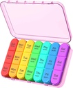 Daviky Daily Pill Box Organizator - 7 zile pastile cutie cu 3 Compartimente, deține vitamine și medicamente