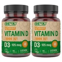 DEVA Vitamina D3 5000 UI, Suplimentul la soare, 125 μg de Vegan D3, 90-Număr flacon (Pachet de 2)
