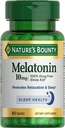 Melatonina de bounty a naturii, 100% ajutor de somn fără medicamente, Supliment alimentar, 10 mg, 60 Conte