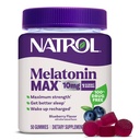 Natrol Melatonina 10mg Sleep Aid Supplement, 50 Conte MelatoninMax Gummies, Aroma de afine, 10 mg Melatonin Gummies for Ocazional Sleeplessness, 50 Day Supply