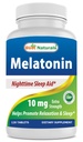 Cele mai bune pastile naturale Melatonina 10mg (non-GMO) - ajută la promovarea relaxării și somnului - 120 Conte