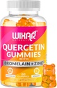 Quercetin Gummies - Quercetin 500 mg cu Bromelain, Zinc, Vitamina C&D3 - Querbetin Gummy Suplimente pentru Suport Imun si Alergie - Imunitate Booster Vitamine Supliment 