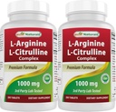 Cele mai bune naturale L-Arginina L-Citrulline Complex 1000 mg 250 comprimate (250 Count (Pachet de 2))